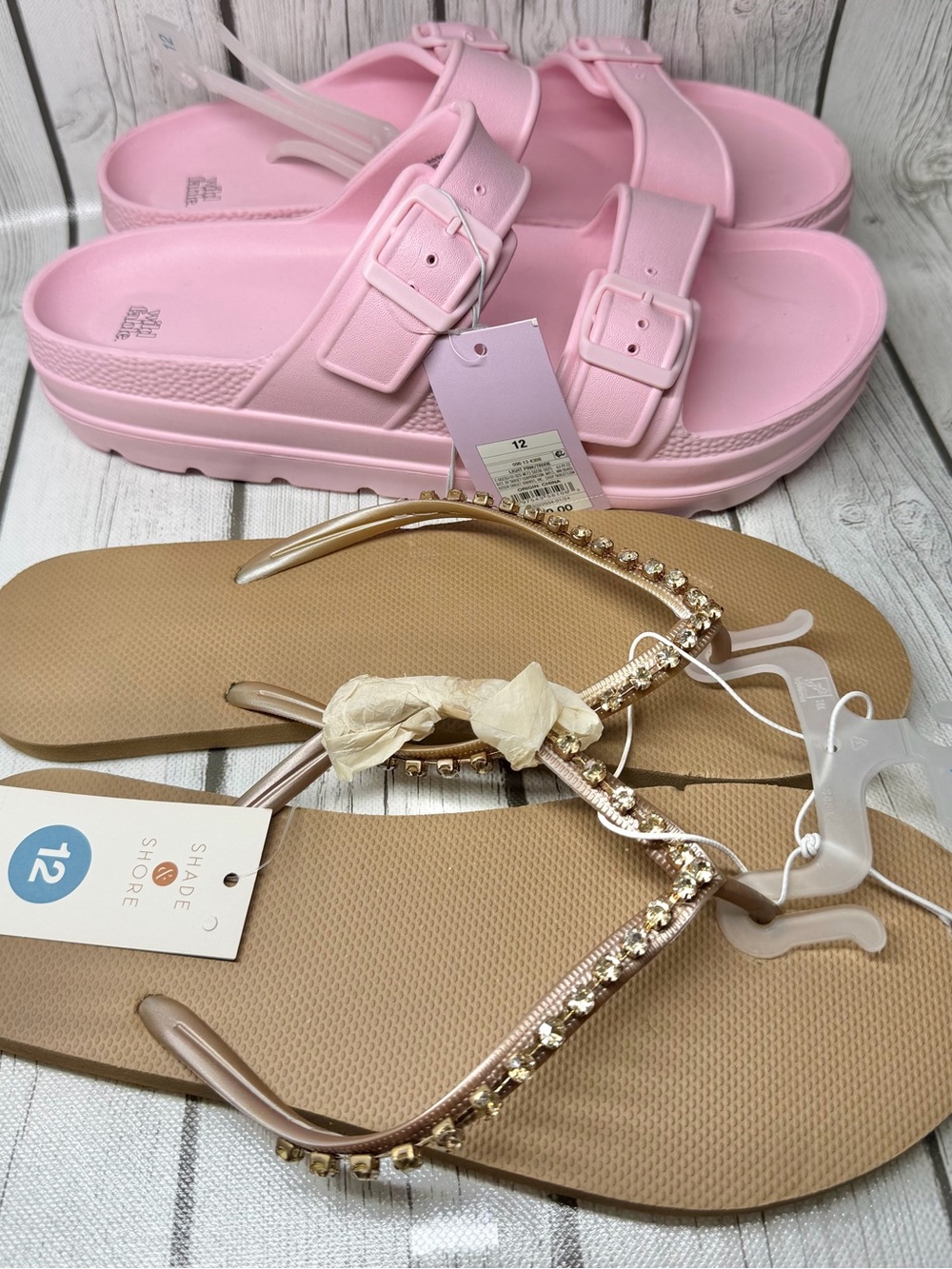 BRAND NEW Size 12 Wild Fable Trixie Platform & Shade & Shores Slipper Bundle
